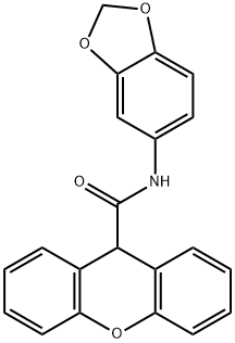 N-(1,3-benzodioxol-5-yl)-9H-xanthene-9-carboxamide Struktur