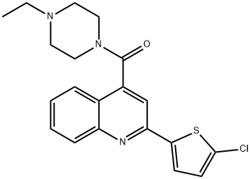 [2-(5-chlorothiophen-2-yl)quinolin-4-yl]-(4-ethylpiperazin-1-yl)methanone Struktur