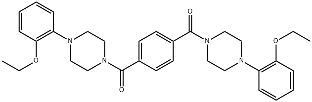 [4-[4-(2-ethoxyphenyl)piperazine-1-carbonyl]phenyl]-[4-(2-ethoxyphenyl)piperazin-1-yl]methanone Struktur