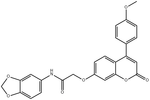 N-(1,3-benzodioxol-5-yl)-2-[4-(4-methoxyphenyl)-2-oxochromen-7-yl]oxyacetamide Struktur