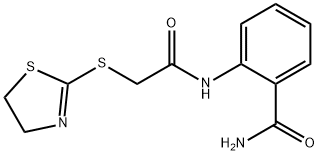 2-[[2-(4,5-dihydro-1,3-thiazol-2-ylsulfanyl)acetyl]amino]benzamide Struktur