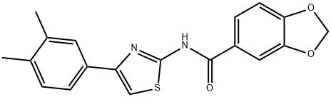 N-[4-(3,4-dimethylphenyl)-1,3-thiazol-2-yl]-1,3-benzodioxole-5-carboxamide Struktur