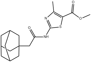 methyl 2-[[2-(1-adamantyl)acetyl]amino]-4-methyl-1,3-thiazole-5-carboxylate Struktur