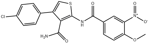 4-(4-chlorophenyl)-2-[(4-methoxy-3-nitrobenzoyl)amino]thiophene-3-carboxamide Struktur