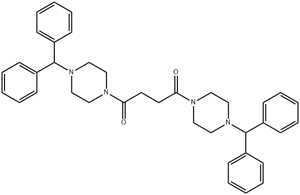 1,4-bis(4-benzhydrylpiperazin-1-yl)butane-1,4-dione Struktur