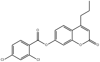 (2-oxo-4-propylchromen-7-yl) 2,4-dichlorobenzoate Struktur