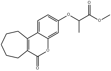 methyl 2-[(6-oxo-8,9,10,11-tetrahydro-7H-cyclohepta[c]chromen-3-yl)oxy]propanoate Struktur