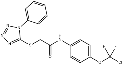 N-[4-[chloro(difluoro)methoxy]phenyl]-2-(1-phenyltetrazol-5-yl)sulfanylacetamide Struktur