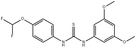 1-[4-(difluoromethoxy)phenyl]-3-(3,5-dimethoxyphenyl)thiourea Struktur