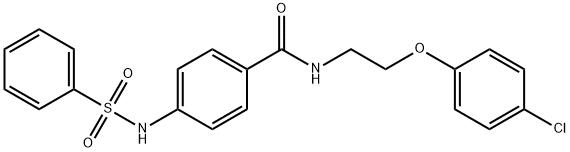 4-(benzenesulfonamido)-N-[2-(4-chlorophenoxy)ethyl]benzamide Struktur