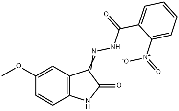 N'-(5-methoxy-2-oxoindol-3-yl)-2-nitrobenzohydrazide Struktur