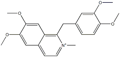 1-[(3,4-dimethoxyphenyl)methyl]-6,7-dimethoxy-2-methylisoquinolin-2-ium Struktur