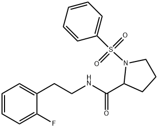 1-(benzenesulfonyl)-N-[2-(2-fluorophenyl)ethyl]pyrrolidine-2-carboxamide Struktur