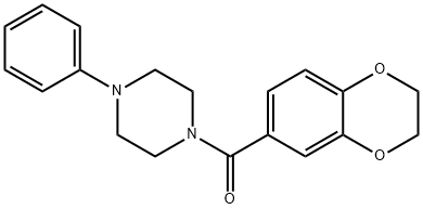 2,3-dihydro-1,4-benzodioxin-6-yl-(4-phenylpiperazin-1-yl)methanone Struktur