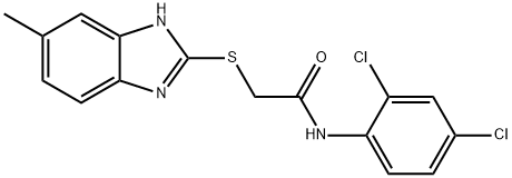 N-(2,4-dichlorophenyl)-2-[(6-methyl-1H-benzimidazol-2-yl)sulfanyl]acetamide Struktur