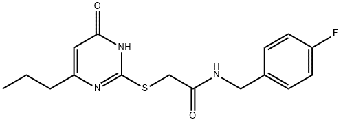 N-[(4-fluorophenyl)methyl]-2-[(4-oxo-6-propyl-1H-pyrimidin-2-yl)sulfanyl]acetamide Struktur