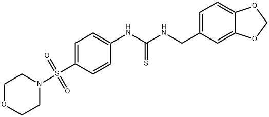 1-(1,3-benzodioxol-5-ylmethyl)-3-(4-morpholin-4-ylsulfonylphenyl)thiourea Struktur