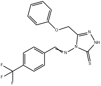 3-(phenoxymethyl)-4-[(E)-[4-(trifluoromethyl)phenyl]methylideneamino]-1H-1,2,4-triazole-5-thione Struktur