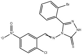 3-(2-bromophenyl)-4-[(E)-(2-chloro-5-nitrophenyl)methylideneamino]-1H-1,2,4-triazole-5-thione Struktur