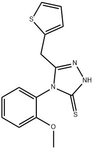 4-(2-methoxyphenyl)-3-(thiophen-2-ylmethyl)-1H-1,2,4-triazole-5-thione Struktur