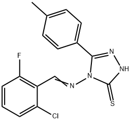 4-[(E)-(2-chloro-6-fluorophenyl)methylideneamino]-3-(4-methylphenyl)-1H-1,2,4-triazole-5-thione Struktur