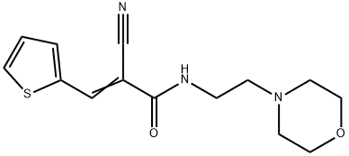 (E)-2-cyano-N-(2-morpholin-4-ylethyl)-3-thiophen-2-ylprop-2-enamide Struktur