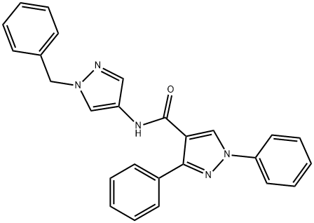 N-(1-benzylpyrazol-4-yl)-1,3-diphenylpyrazole-4-carboxamide Struktur