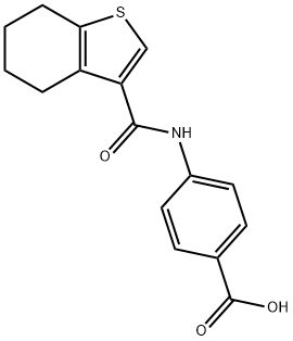 4-(4,5,6,7-tetrahydro-1-benzothiophene-3-carbonylamino)benzoic acid Struktur