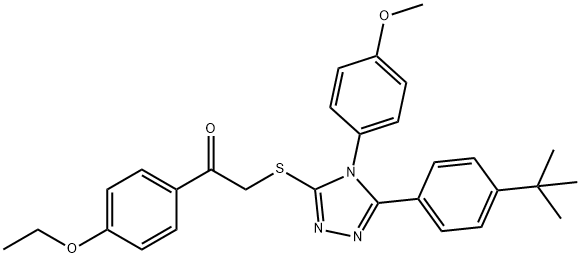 2-[[5-(4-tert-butylphenyl)-4-(4-methoxyphenyl)-1,2,4-triazol-3-yl]sulfanyl]-1-(4-ethoxyphenyl)ethanone Struktur