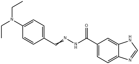 N-[(E)-[4-(diethylamino)phenyl]methylideneamino]-3H-benzimidazole-5-carboxamide Struktur