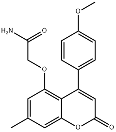 2-[4-(4-methoxyphenyl)-7-methyl-2-oxochromen-5-yl]oxyacetamide Struktur