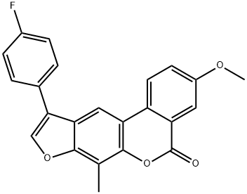 10-(4-fluorophenyl)-3-methoxy-7-methyl-[1]benzofuro[6,5-c]isochromen-5-one Struktur