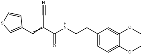 (E)-2-cyano-N-[2-(3,4-dimethoxyphenyl)ethyl]-3-thiophen-3-ylprop-2-enamide Struktur