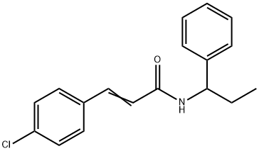 (E)-3-(4-chlorophenyl)-N-(1-phenylpropyl)prop-2-enamide Struktur