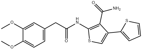 2-[[2-(3,4-dimethoxyphenyl)acetyl]amino]-4-thiophen-2-ylthiophene-3-carboxamide Struktur