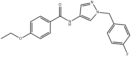 4-ethoxy-N-[1-[(4-fluorophenyl)methyl]pyrazol-4-yl]benzamide Struktur