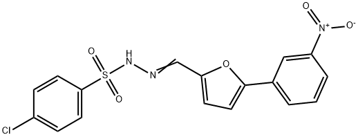 4-chloro-N-[(Z)-[5-(3-nitrophenyl)furan-2-yl]methylideneamino]benzenesulfonamide Struktur