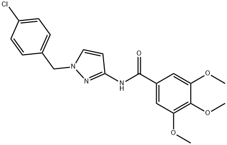 N-[1-[(4-chlorophenyl)methyl]pyrazol-3-yl]-3,4,5-trimethoxybenzamide Struktur