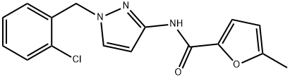 N-[1-[(2-chlorophenyl)methyl]pyrazol-3-yl]-5-methylfuran-2-carboxamide Struktur