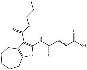 (E)-4-oxo-4-[(3-propoxycarbonyl-5,6,7,8-tetrahydro-4H-cyclohepta[b]thiophen-2-yl)amino]but-2-enoic acid Struktur