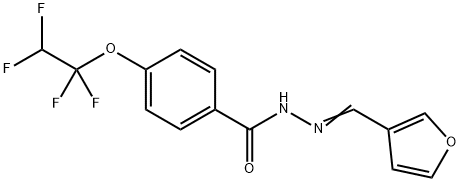 N-[(E)-furan-3-ylmethylideneamino]-4-(1,1,2,2-tetrafluoroethoxy)benzamide Struktur