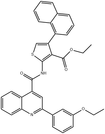 ethyl 2-[[2-(3-ethoxyphenyl)quinoline-4-carbonyl]amino]-4-naphthalen-1-ylthiophene-3-carboxylate Struktur