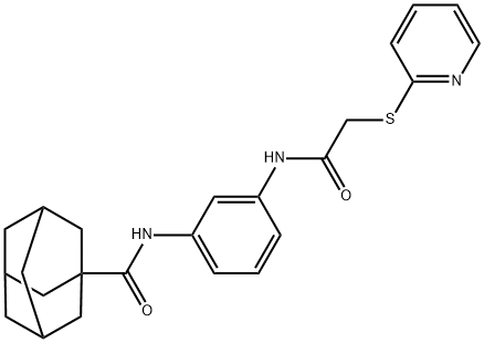 N-[3-[(2-pyridin-2-ylsulfanylacetyl)amino]phenyl]adamantane-1-carboxamide Struktur