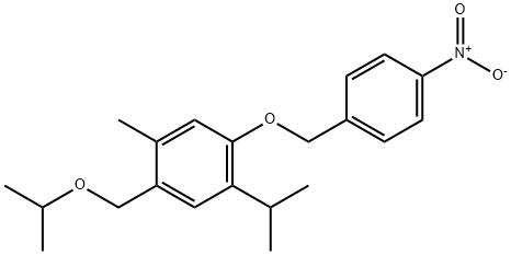 1-methyl-5-[(4-nitrophenyl)methoxy]-4-propan-2-yl-2-(propan-2-yloxymethyl)benzene Struktur