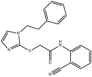 N-(2-cyanophenyl)-2-[1-(2-phenylethyl)imidazol-2-yl]sulfanylacetamide Struktur