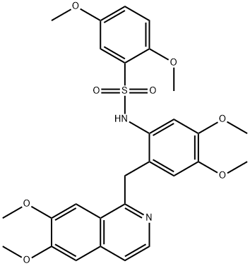 N-[2-[(6,7-dimethoxyisoquinolin-1-yl)methyl]-4,5-dimethoxyphenyl]-2,5-dimethoxybenzenesulfonamide Struktur