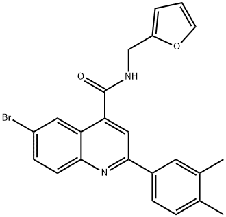 6-bromo-2-(3,4-dimethylphenyl)-N-(furan-2-ylmethyl)quinoline-4-carboxamide Struktur