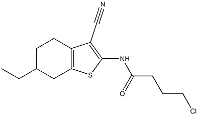 4-chloro-N-(3-cyano-6-ethyl-4,5,6,7-tetrahydro-1-benzothiophen-2-yl)butanamide Struktur