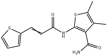 4,5-dimethyl-2-[[(E)-3-thiophen-2-ylprop-2-enoyl]amino]thiophene-3-carboxamide Struktur