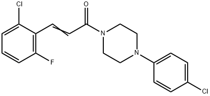 (E)-3-(2-chloro-6-fluorophenyl)-1-[4-(4-chlorophenyl)piperazin-1-yl]prop-2-en-1-one Struktur